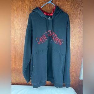 Air Jordan Men’s XL Hoodie Sweatshirt Black Red Nike Hood air Jordan